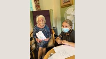 Letter writing to family at Lincolnshire home